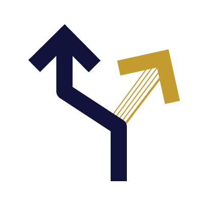 two arrows pointing in different directions