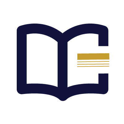 a book icon with lines going through it